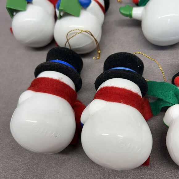 Vintage HMK Snowman Hard Plastic String Light Covers /Ornaments - Picture 11 of 12